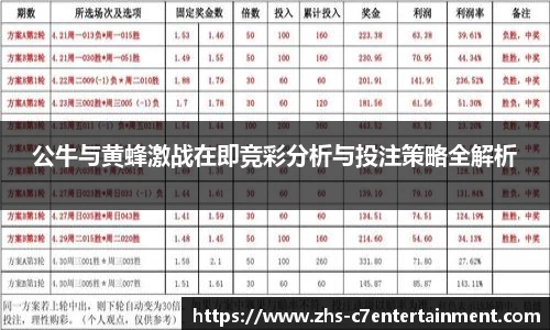 公牛与黄蜂激战在即竞彩分析与投注策略全解析