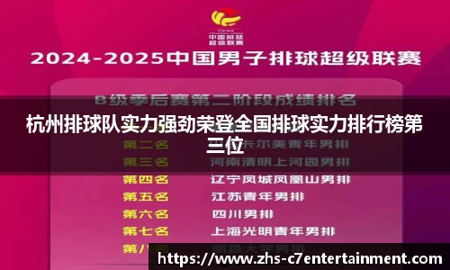 杭州排球队实力强劲荣登全国排球实力排行榜第三位